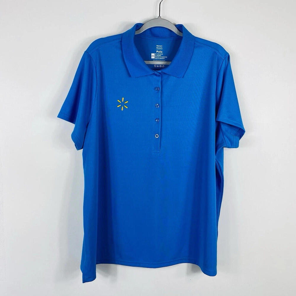 Walmart Women's Size 2XL Employee Short Sleeve Polo Shirt Blue